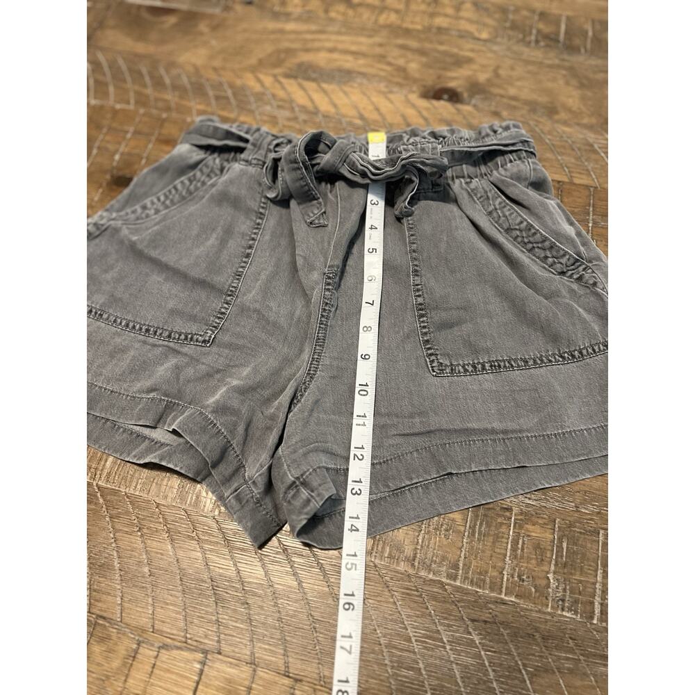 Time & Tru Paper Bag Belted Shorts Elastic Waist Size Small 4-6 Vacation Comfy - Picture 4 of 8